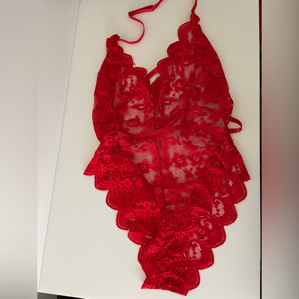 Red lace teddy